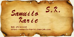Samuilo Karić vizit kartica